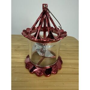 Department 56 Spinner Birdcage Twinkler Plastic Christmas Ornament RED Glitter